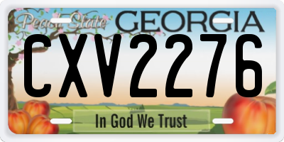 GA license plate CXV2276