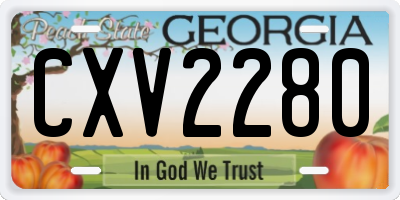 GA license plate CXV2280
