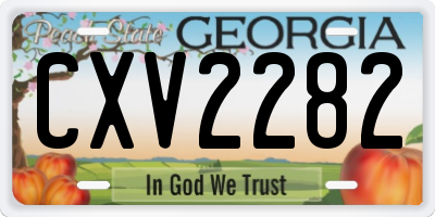 GA license plate CXV2282