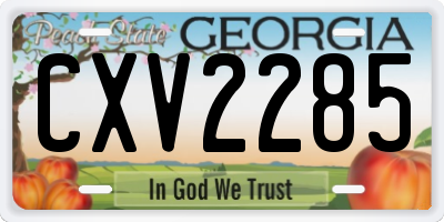 GA license plate CXV2285