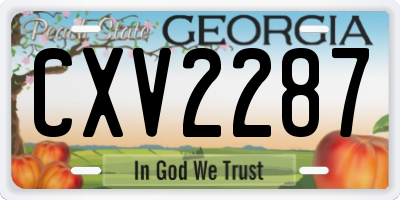 GA license plate CXV2287