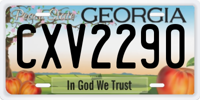 GA license plate CXV2290
