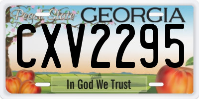GA license plate CXV2295