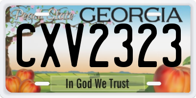 GA license plate CXV2323