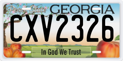 GA license plate CXV2326