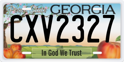 GA license plate CXV2327