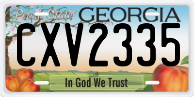 GA license plate CXV2335
