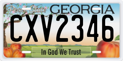 GA license plate CXV2346