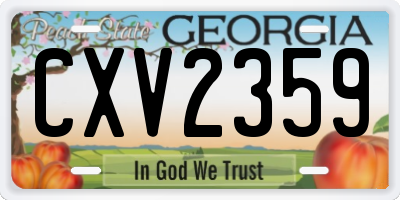 GA license plate CXV2359