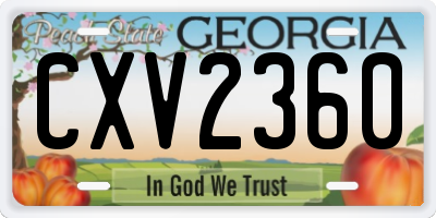GA license plate CXV2360