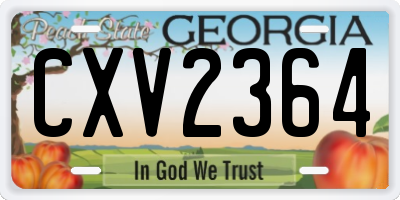 GA license plate CXV2364