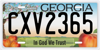 GA license plate CXV2365