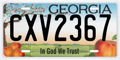 GA license plate CXV2367