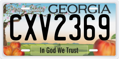 GA license plate CXV2369