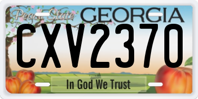 GA license plate CXV2370