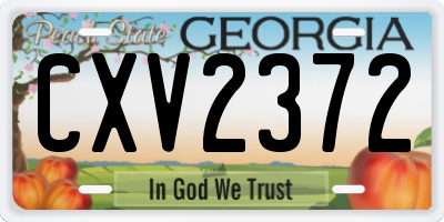 GA license plate CXV2372