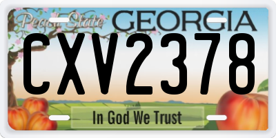 GA license plate CXV2378