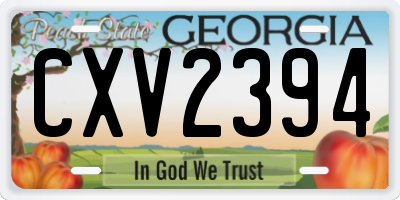 GA license plate CXV2394