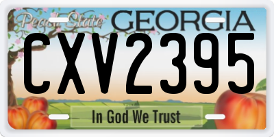 GA license plate CXV2395