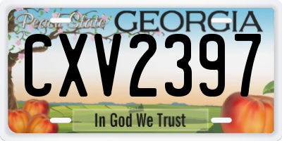 GA license plate CXV2397