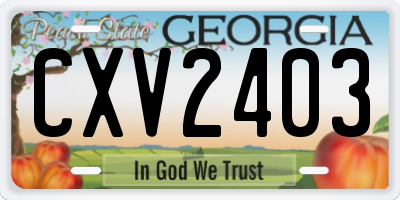 GA license plate CXV2403