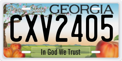GA license plate CXV2405