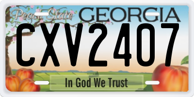 GA license plate CXV2407