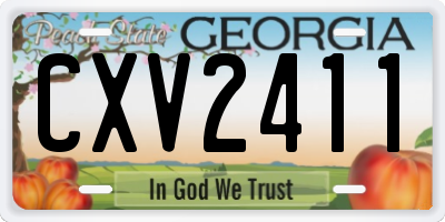 GA license plate CXV2411
