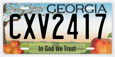 GA license plate CXV2417