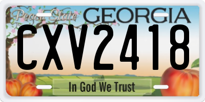 GA license plate CXV2418