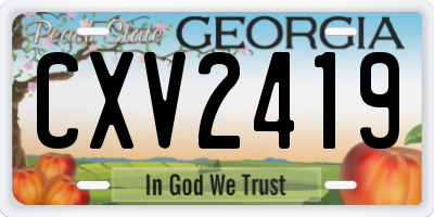 GA license plate CXV2419
