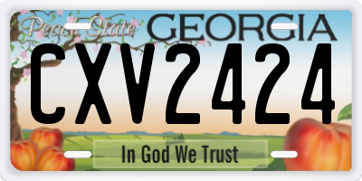 GA license plate CXV2424
