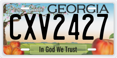 GA license plate CXV2427