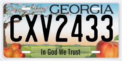 GA license plate CXV2433