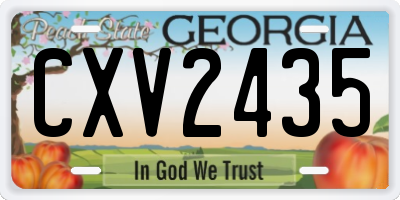 GA license plate CXV2435