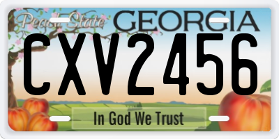 GA license plate CXV2456