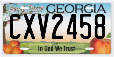 GA license plate CXV2458