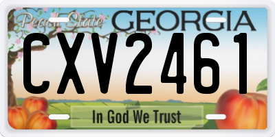 GA license plate CXV2461