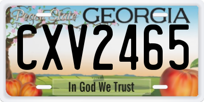 GA license plate CXV2465