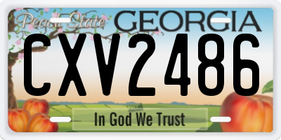 GA license plate CXV2486