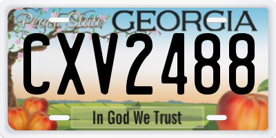 GA license plate CXV2488