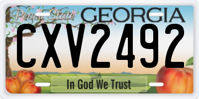 GA license plate CXV2492