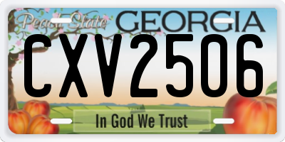 GA license plate CXV2506