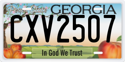 GA license plate CXV2507
