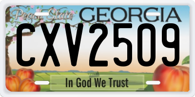 GA license plate CXV2509