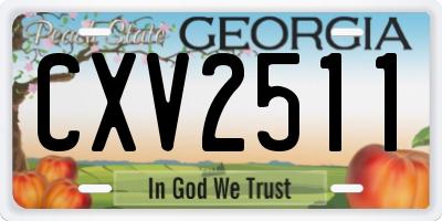 GA license plate CXV2511