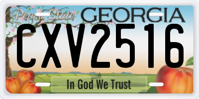 GA license plate CXV2516