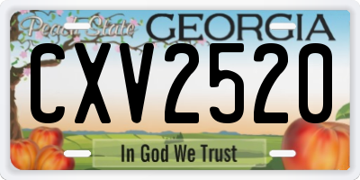 GA license plate CXV2520
