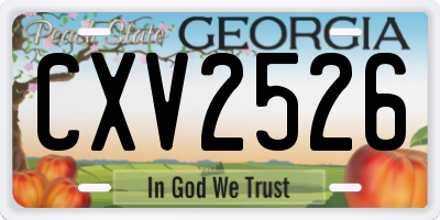 GA license plate CXV2526