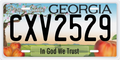 GA license plate CXV2529